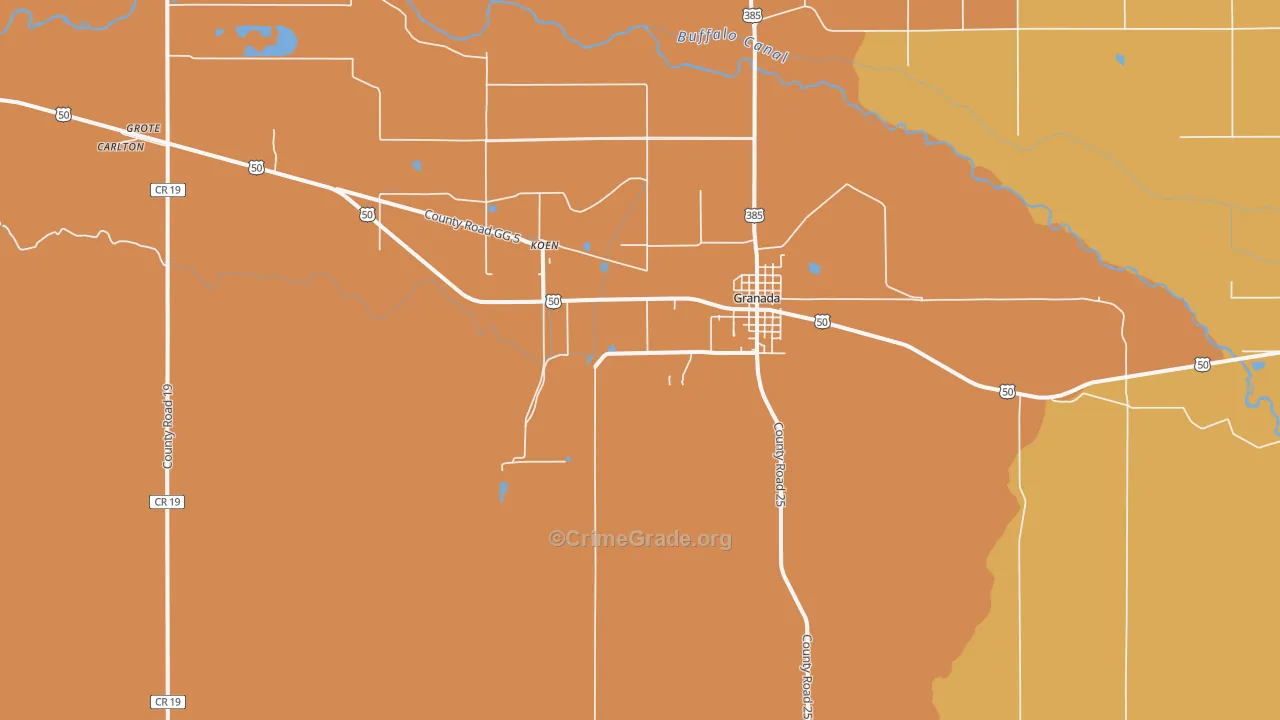 Koen, CO Map of Burglary Rates