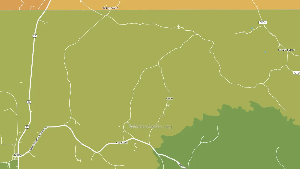 Koenton, AL Map of Burglary Rates