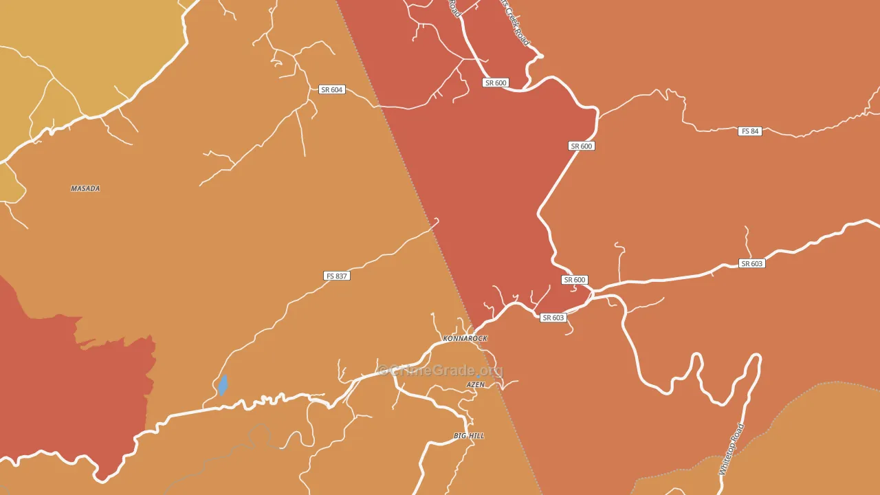 Konnarock, VA Map of Burglary Rates