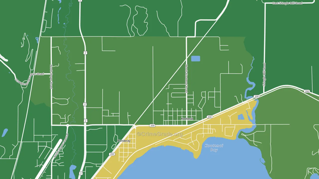 Kootenai, ID Map of Burglary Rates