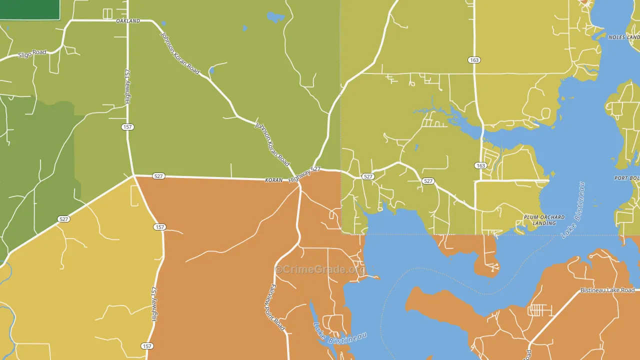 Koran, LA Map of Burglary Rates