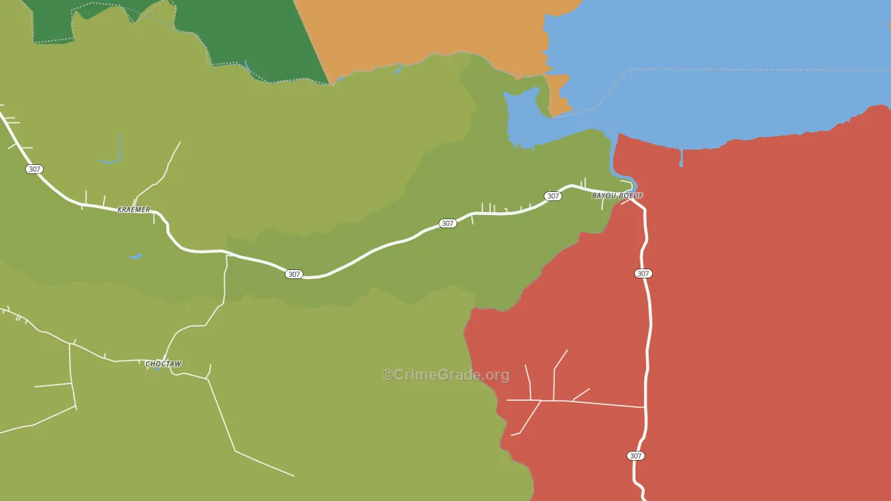 Kraemer, LA Map of Burglary Rates
