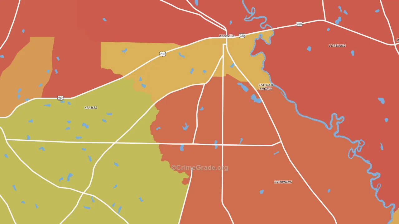 Kramer, GA Map of Burglary Rates