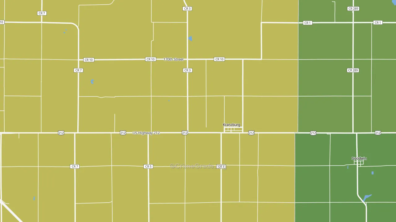 Kranzburg, SD Map of Burglary Rates