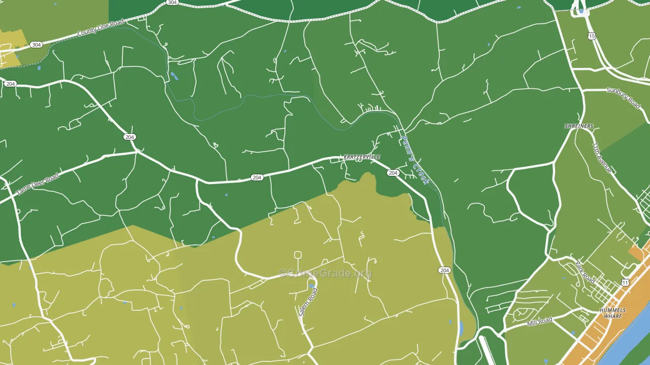 Kratzerville, PA Map of Burglary Rates