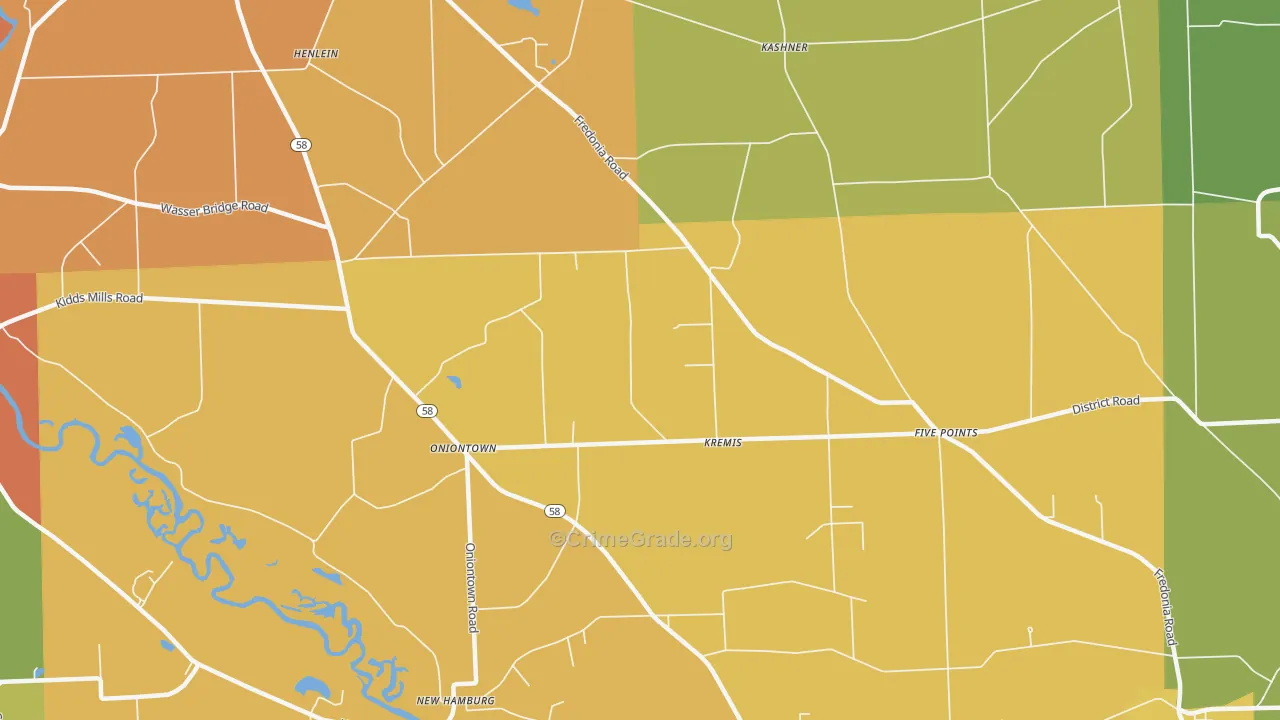 Kremis, PA Map of Burglary Rates