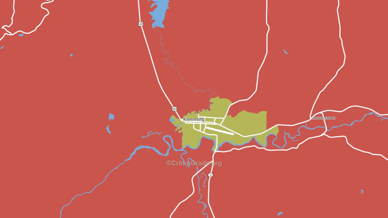 Kremmling, CO Map of Burglary Rates