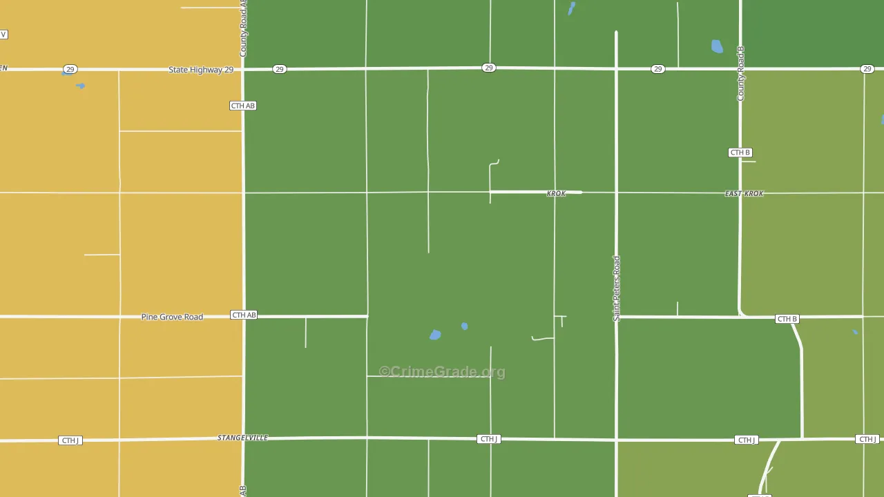 Krok, WI Map of Burglary Rates