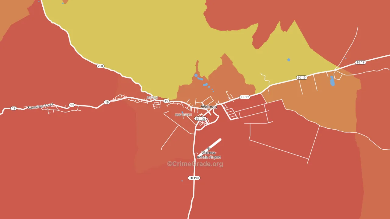 Kuhio Village, HI Map of Burglary Rates