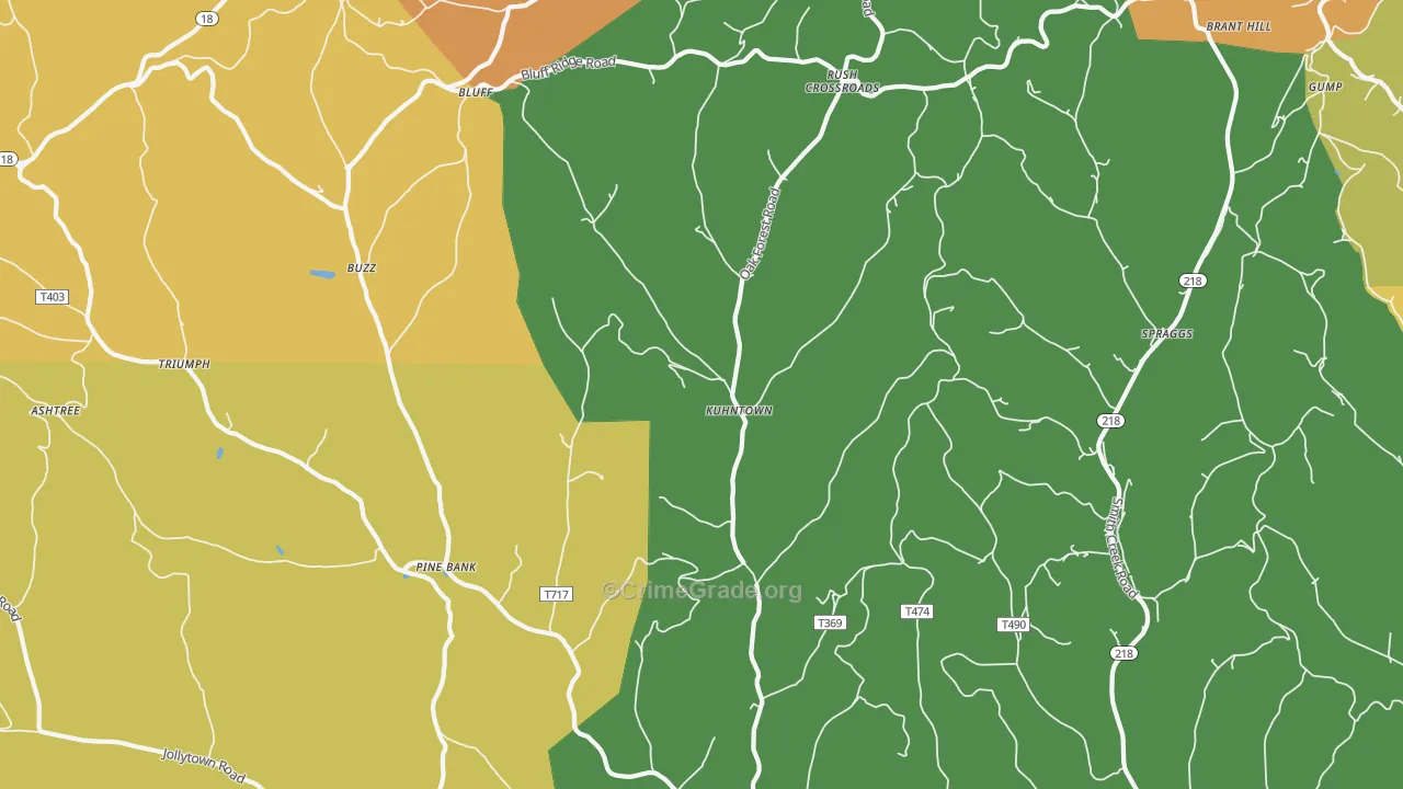 Kuhntown, PA Map of Burglary Rates