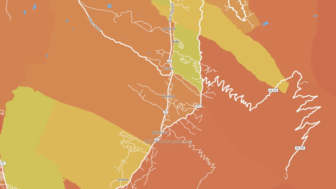 Kula, HI Map of Burglary Rates