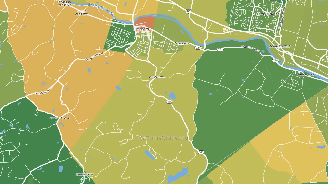 Kulptown, PA Map of Burglary Rates