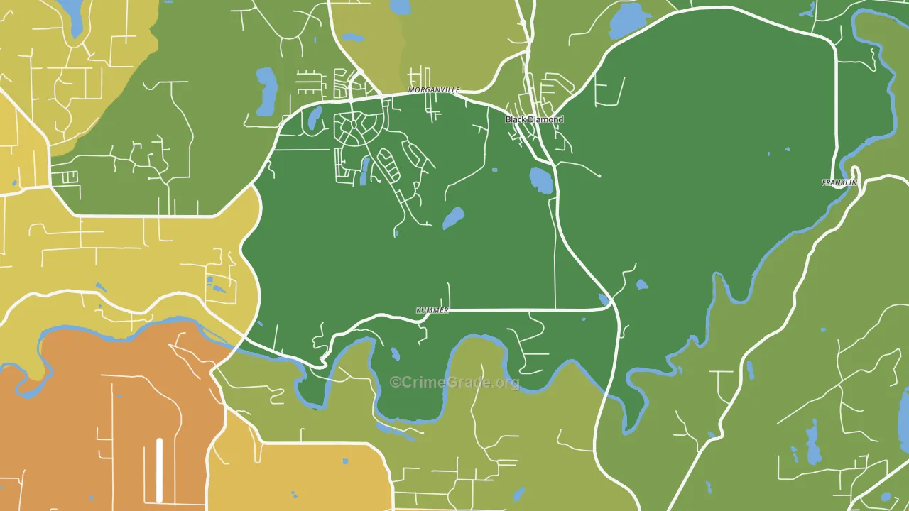 Kummer, WA Map of Burglary Rates