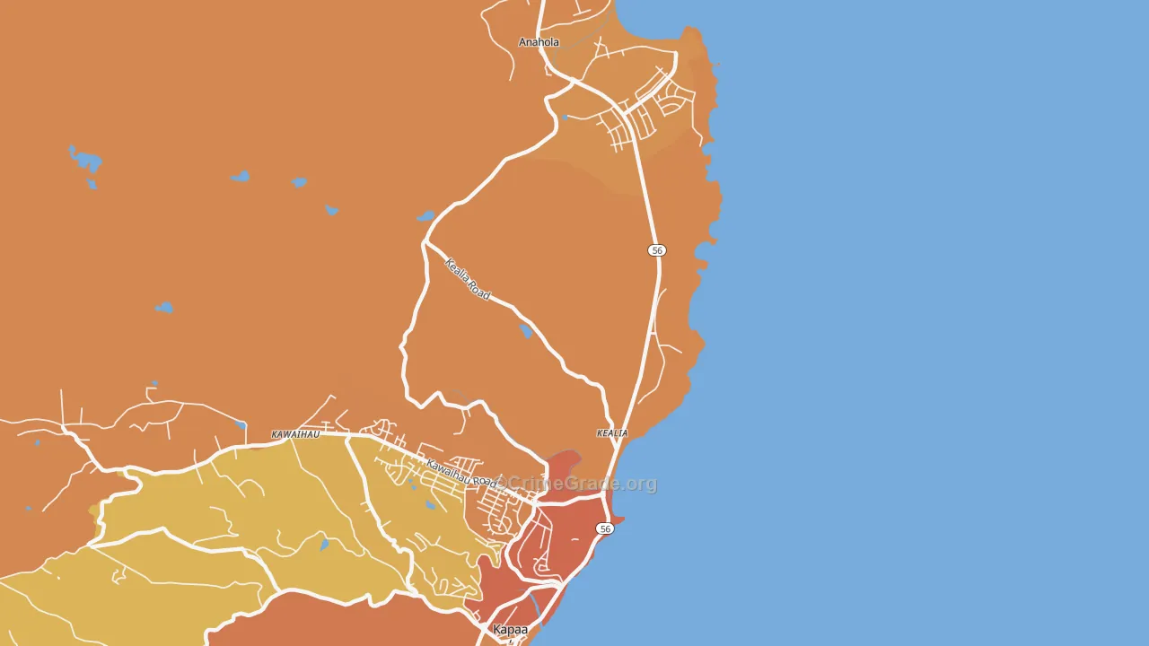 Kumukumu, HI Map of Burglary Rates