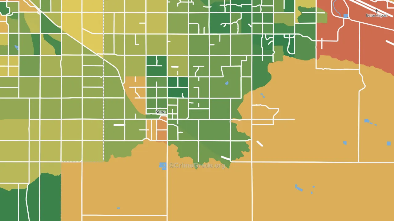 Kuna, ID Map of Burglary Rates