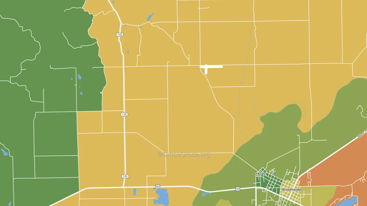 Kurtz, IN Map of Burglary Rates