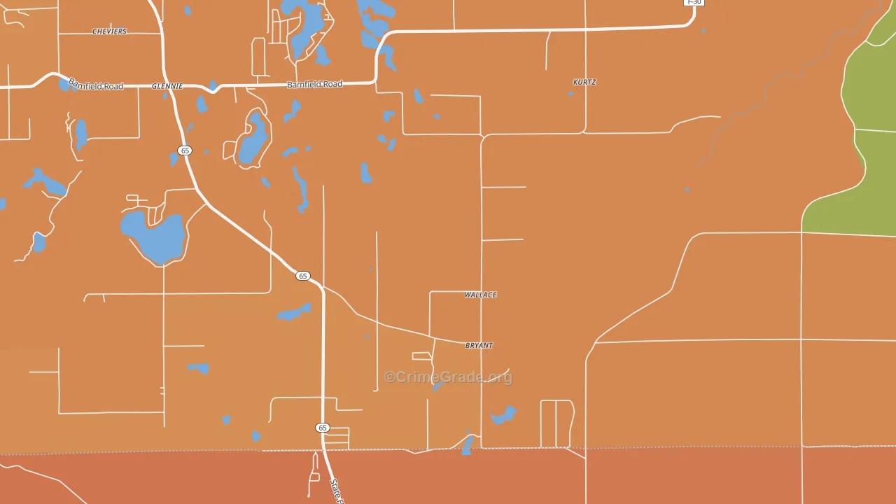 Kurtz, MI Map of Burglary Rates