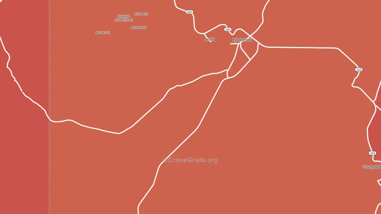 Kykotsmovi Village, AZ Map of Burglary Rates