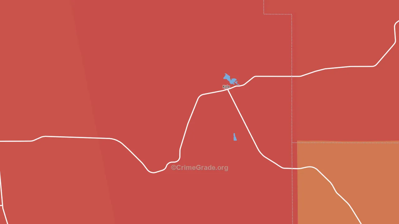 Kyle, SD Map of Burglary Rates