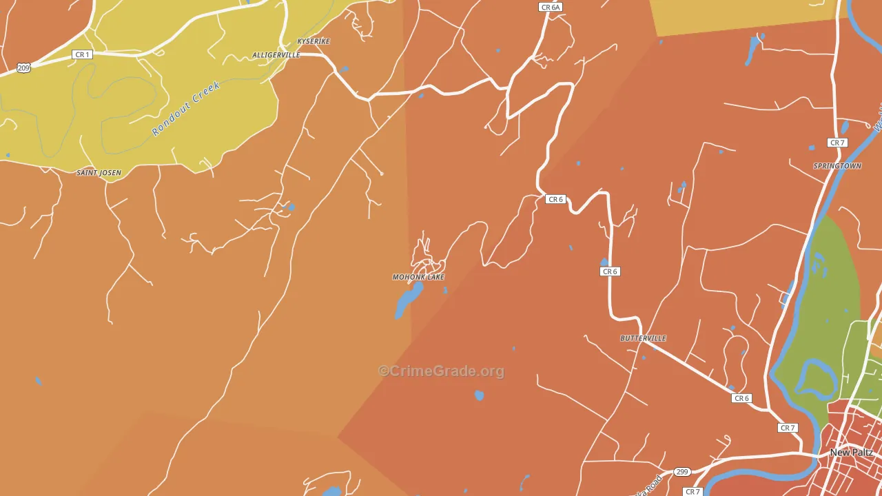 Kyserike, NY Map of Burglary Rates
