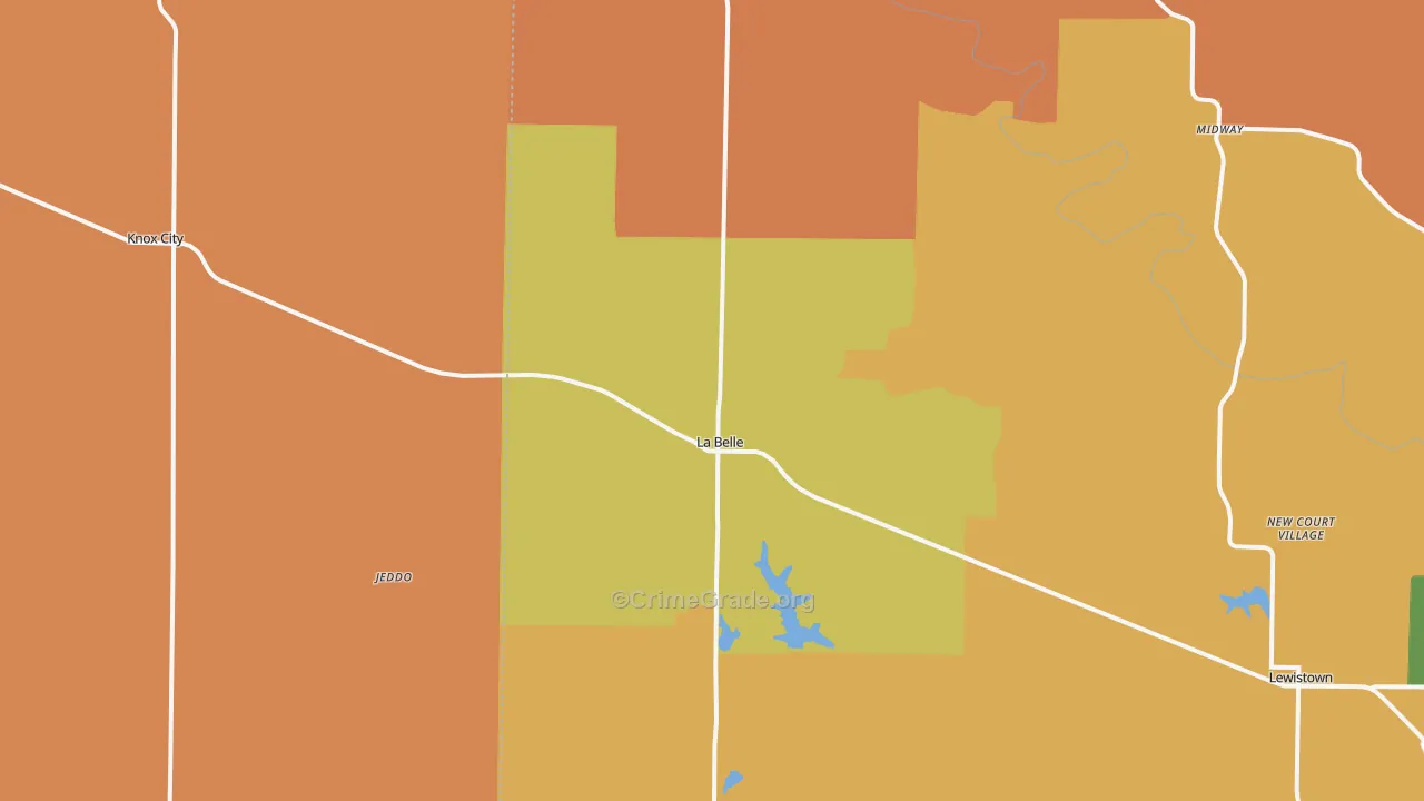 La Belle, MO Map of Burglary Rates