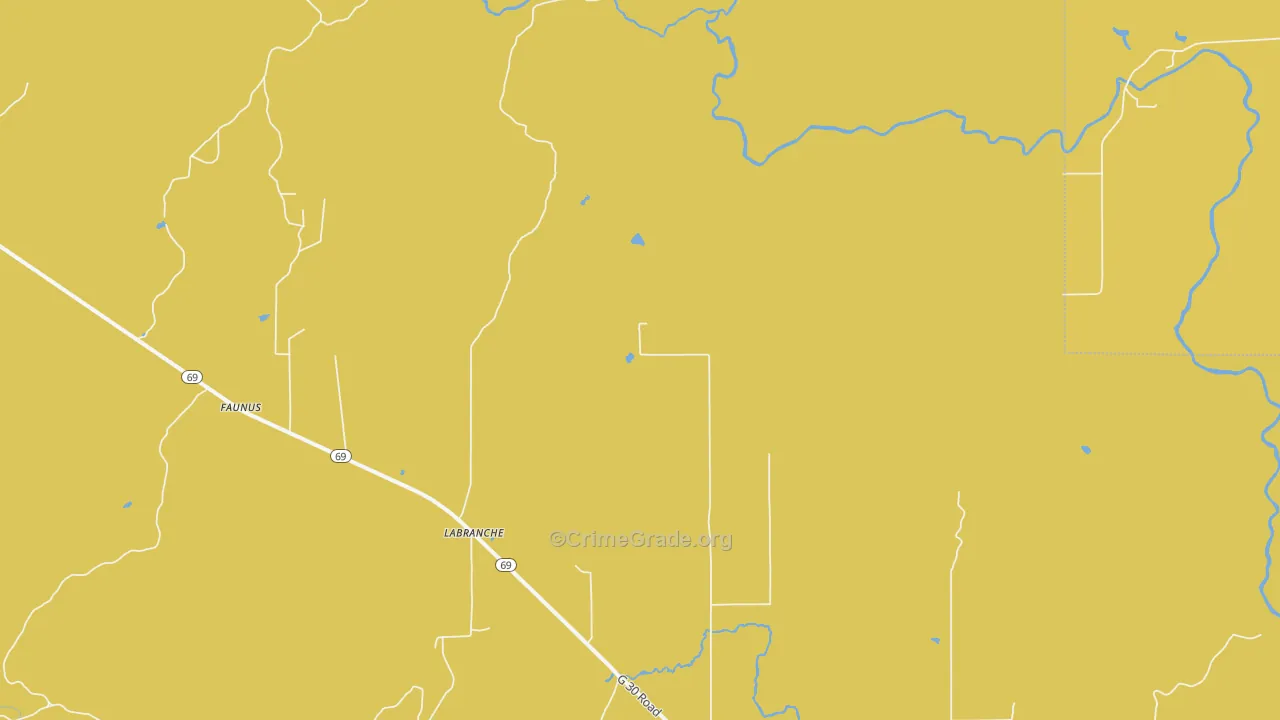 La Branch, MI Map of Burglary Rates