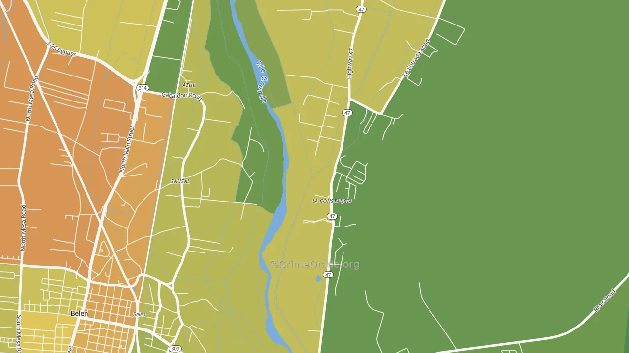 La Constancia, NM Map of Burglary Rates