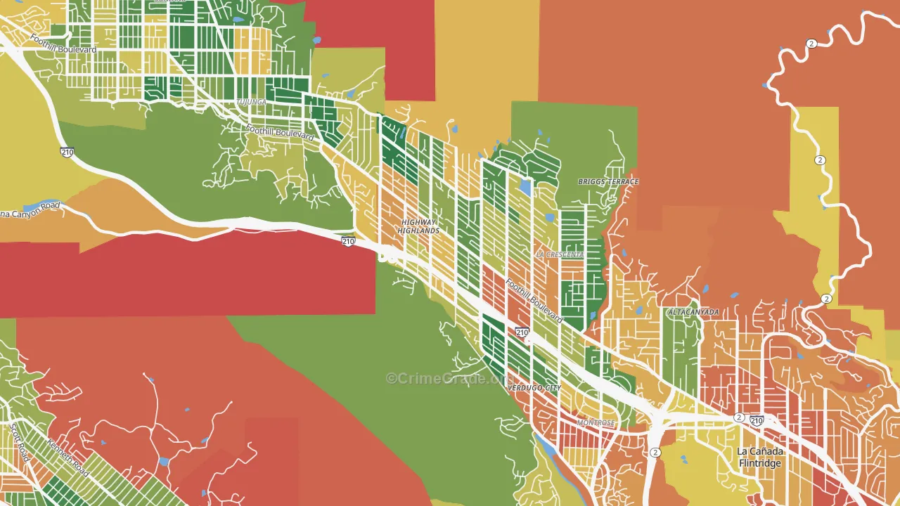 La Crescenta, CA Map of Burglary Rates