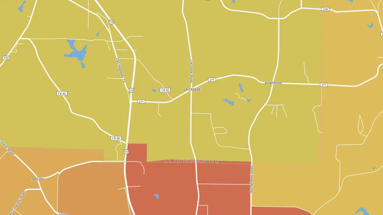 La Crosse, GA Map of Burglary Rates