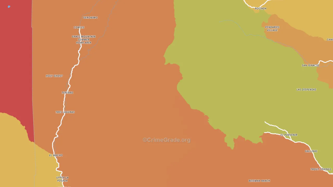 La Cueva, NM Map of Burglary Rates