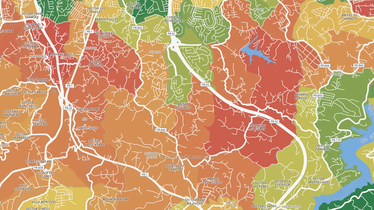 La Cumbre, PR Map of Burglary Rates