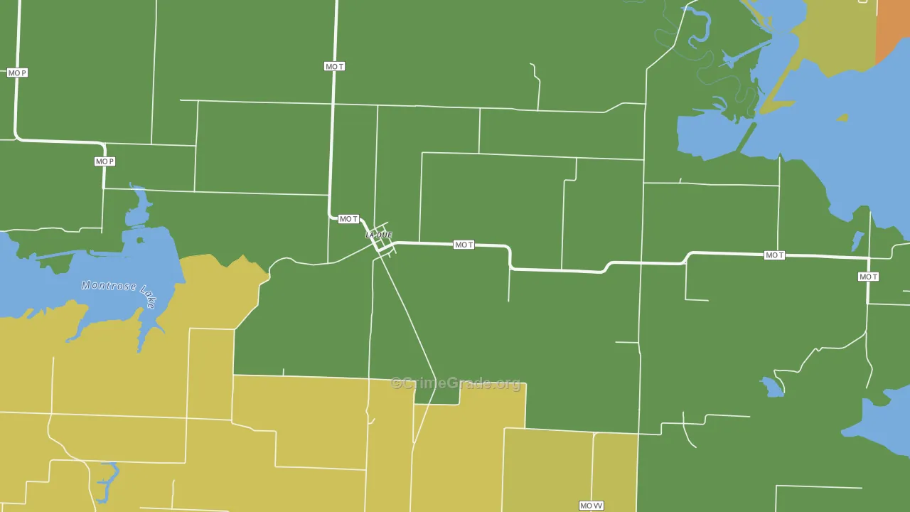 La Due, MO Map of Burglary Rates