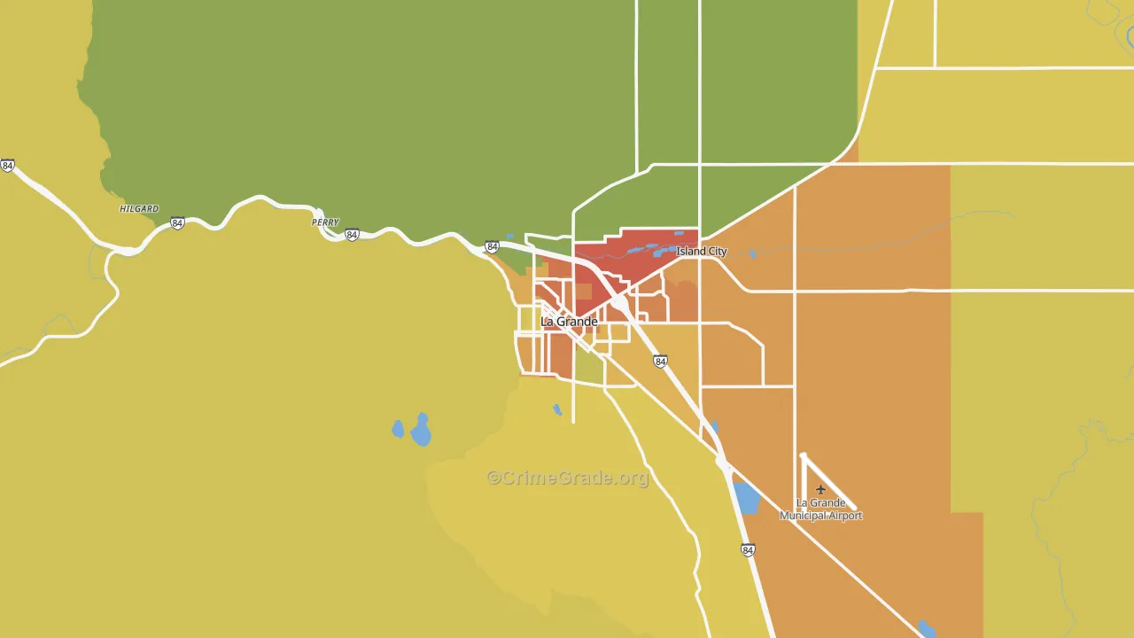 La Grande, OR Map of Burglary Rates