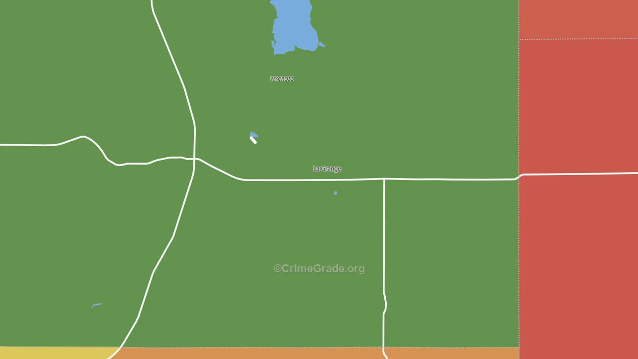 La Grange, WY Map of Burglary Rates