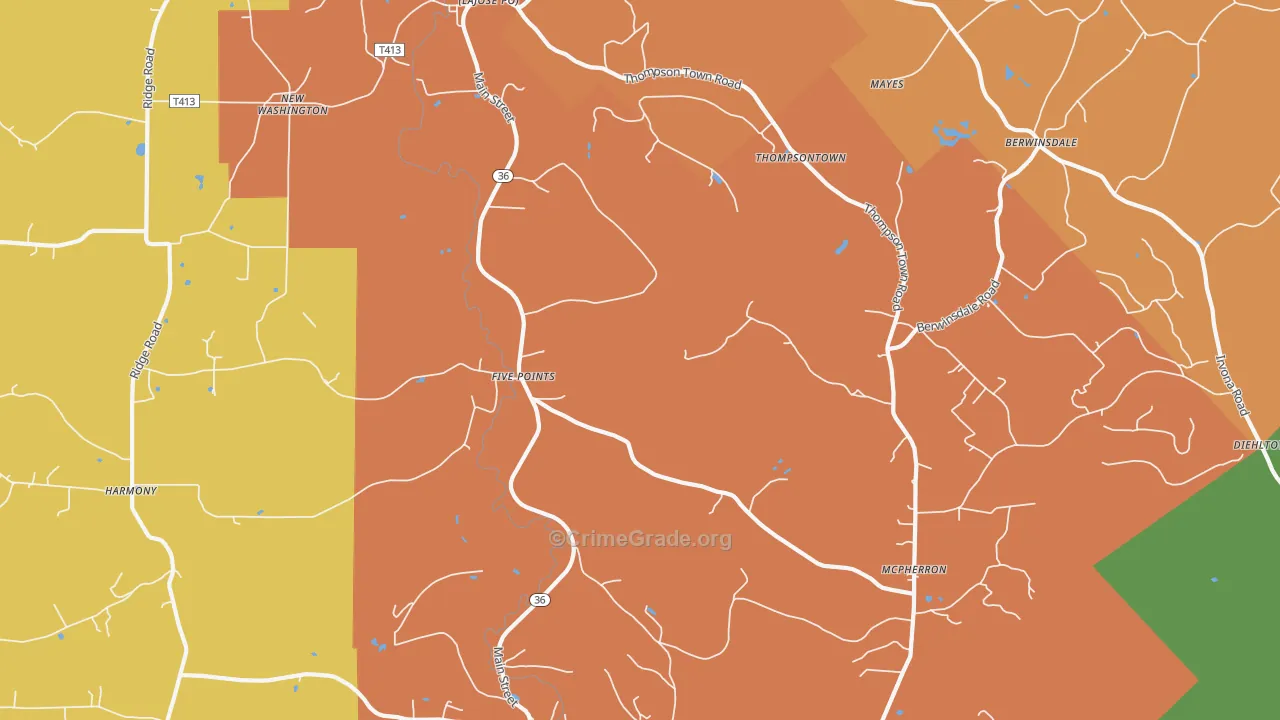 La Jose, PA Map of Burglary Rates