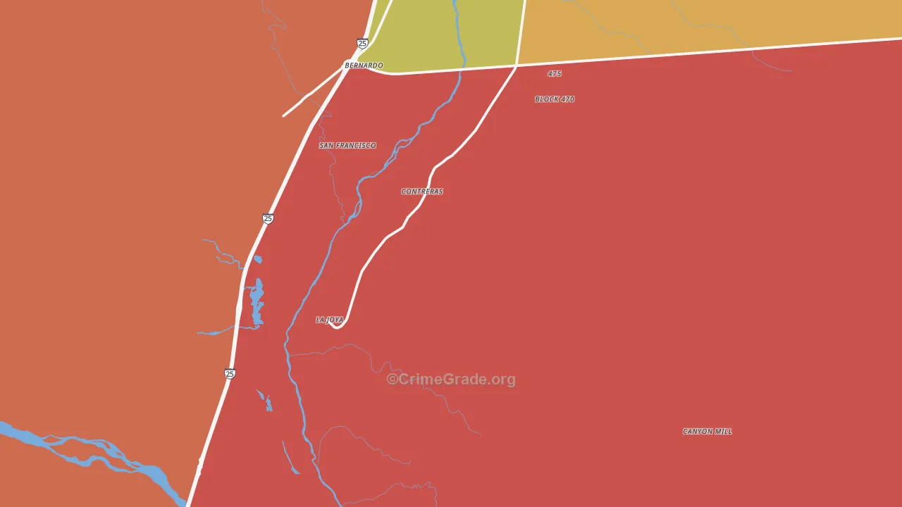 La Joya, NM Map of Burglary Rates