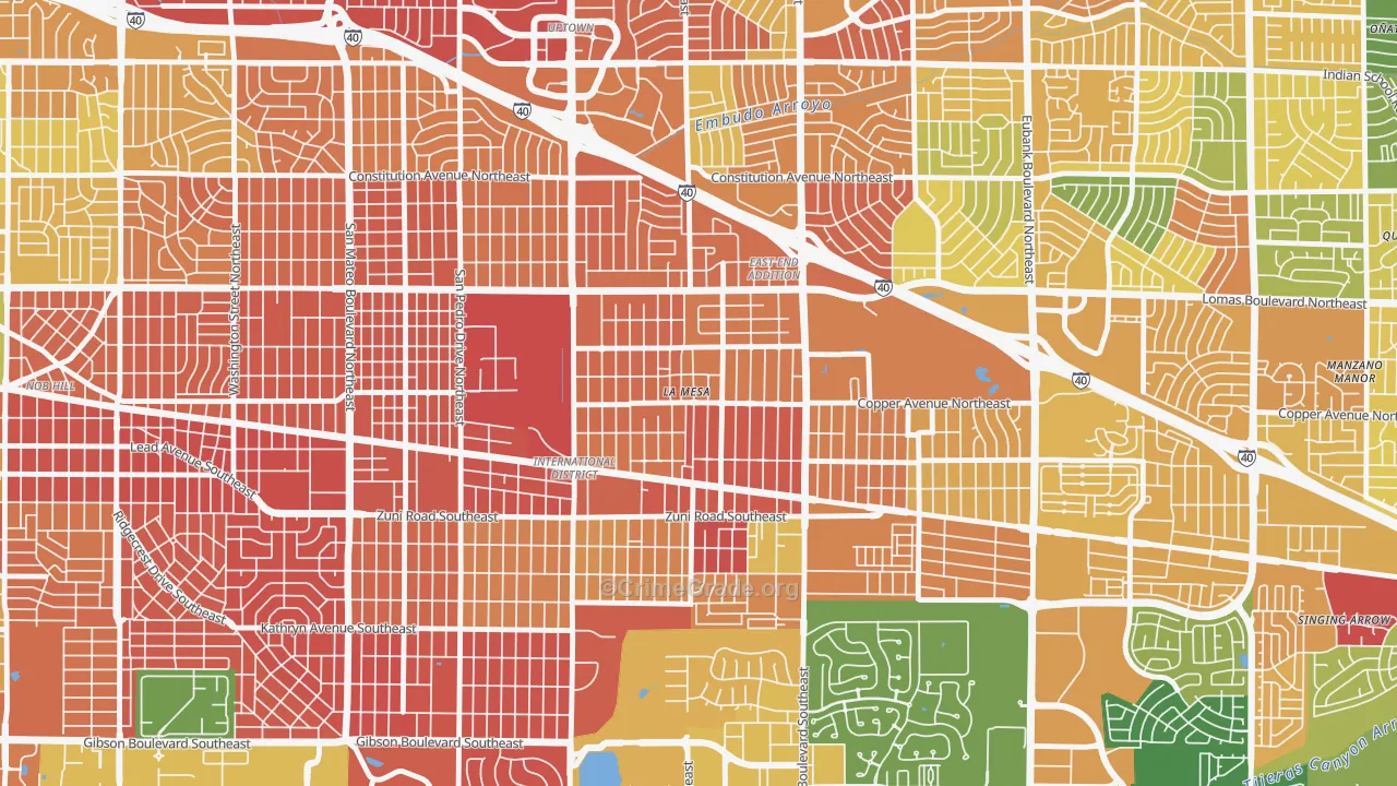 La Mesa, Albuquerque, NM Map of Burglary Rates