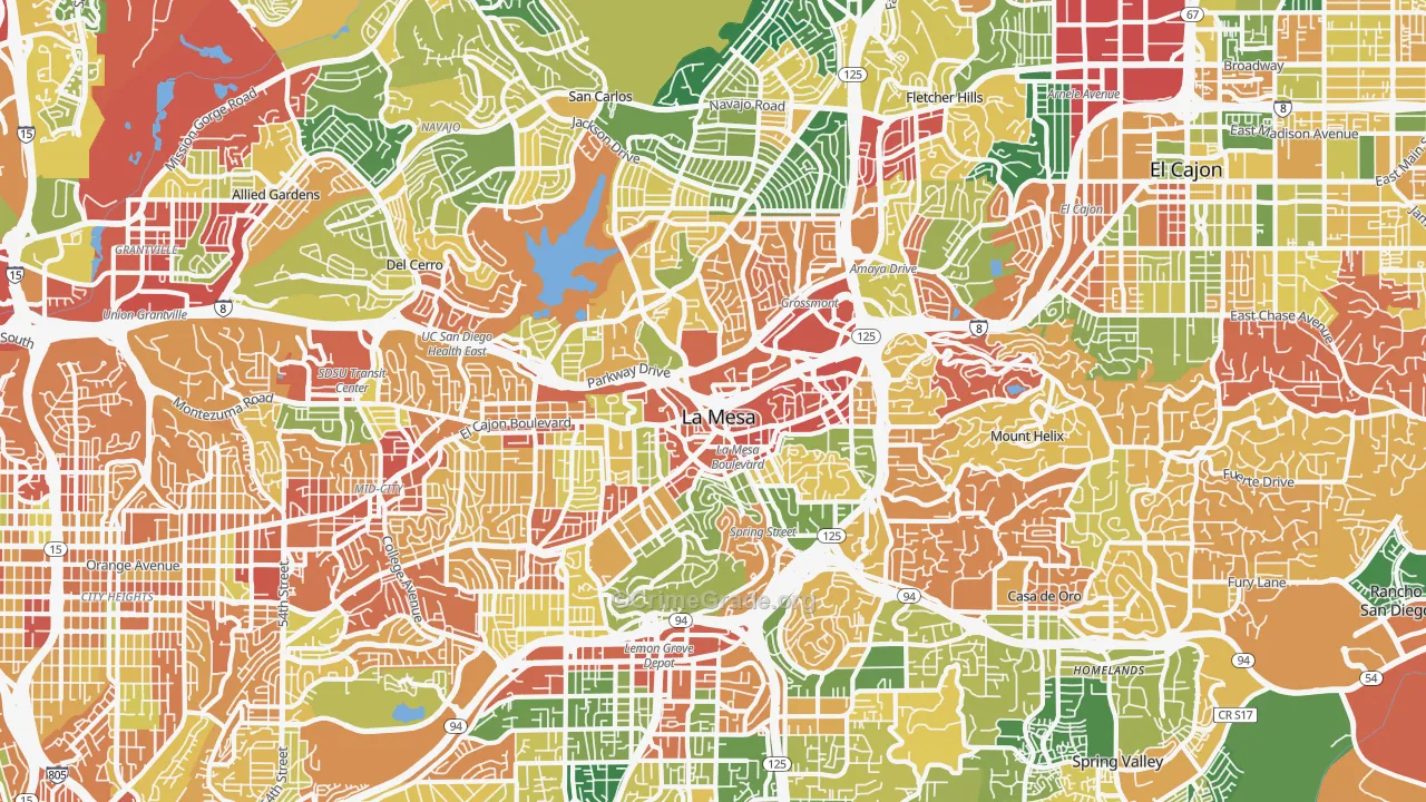 La Mesa, CA Map of Burglary Rates