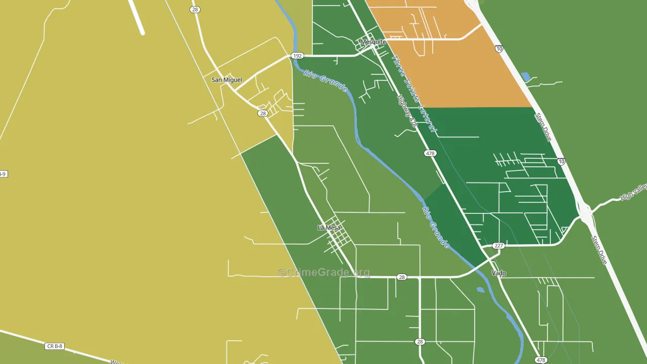 La Mesa, NM Map of Burglary Rates