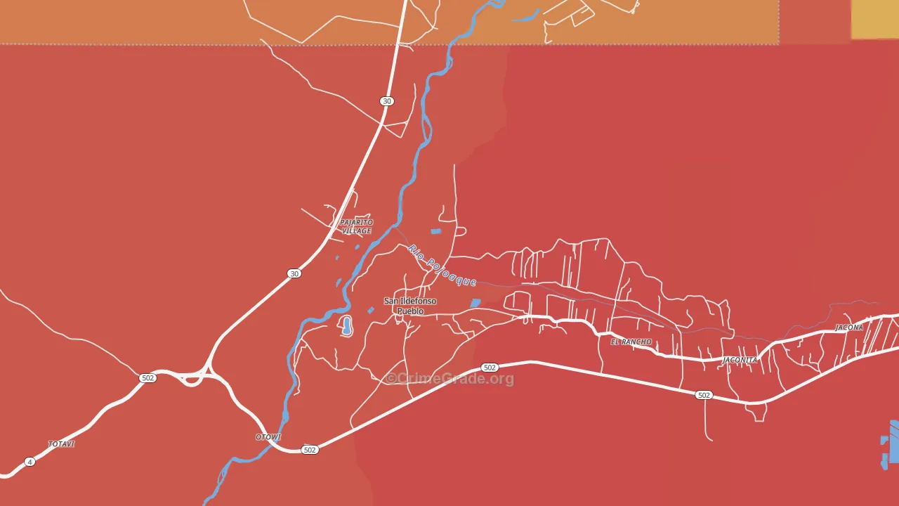 La Mesilla, NM Map of Burglary Rates
