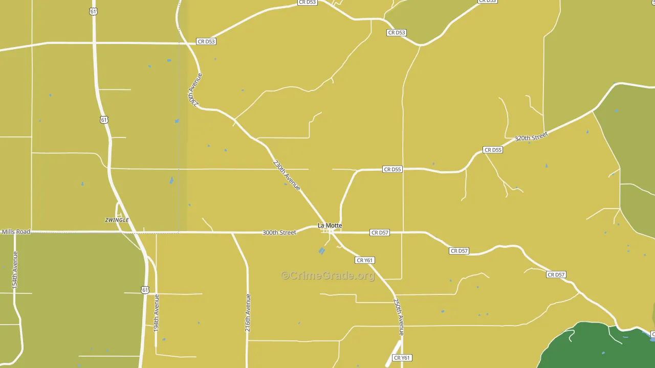 La Motte, IA Map of Burglary Rates