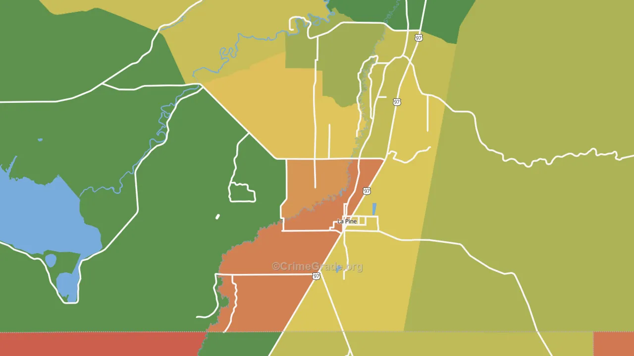 La Pine, OR Map of Burglary Rates
