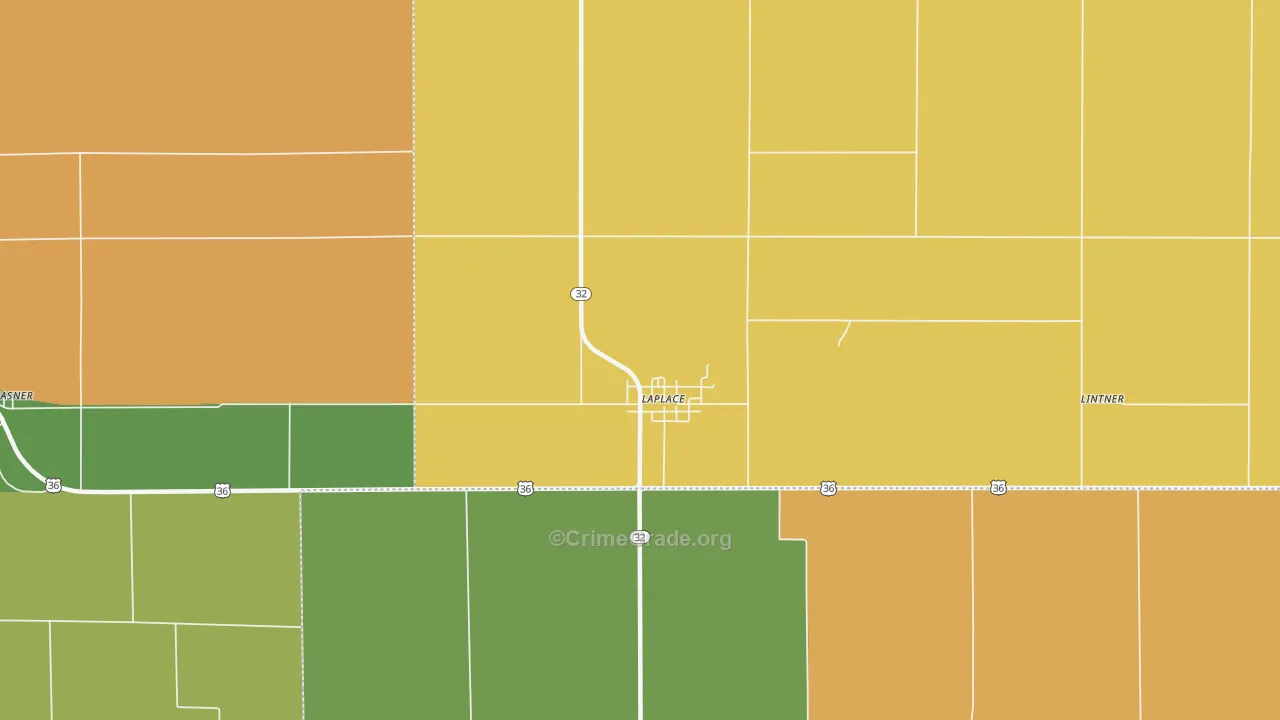 La Place, IL Map of Burglary Rates