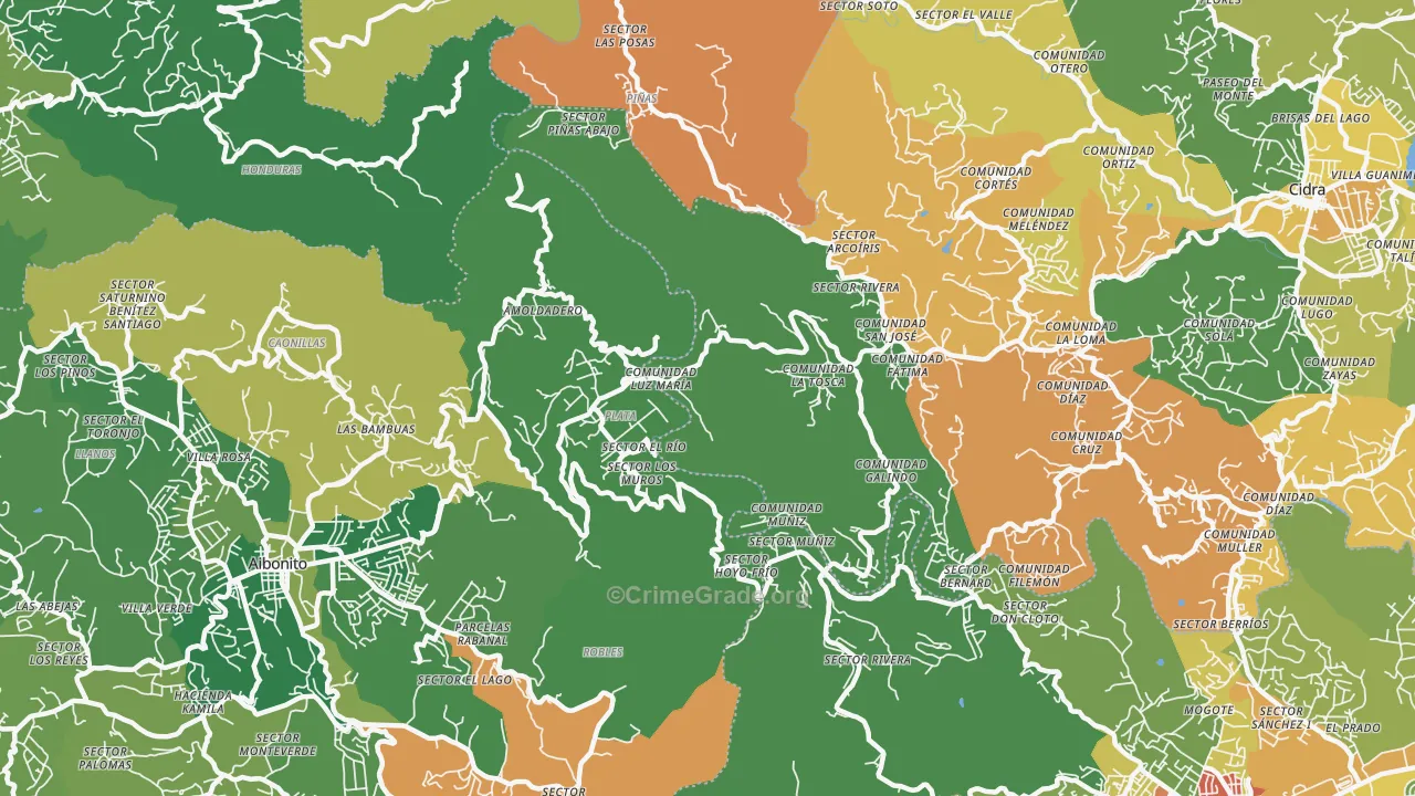 La Plata, PR Map of Burglary Rates
