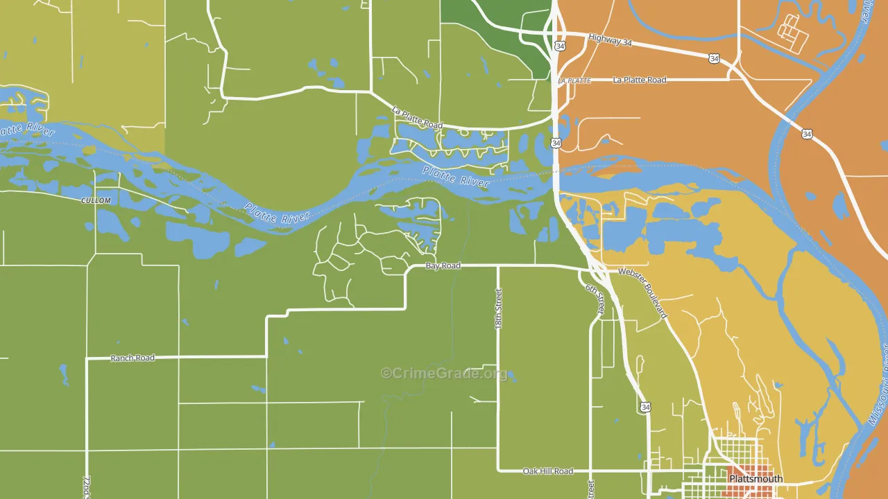 La Platte, NE Map of Burglary Rates