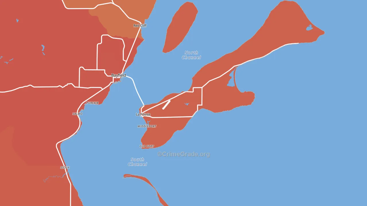 La Pointe, WI Map of Burglary Rates