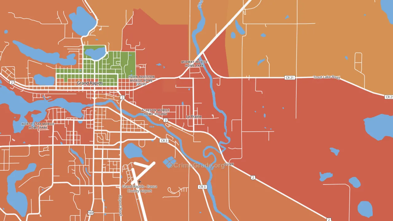 La Prairie, MN Map of Burglary Rates
