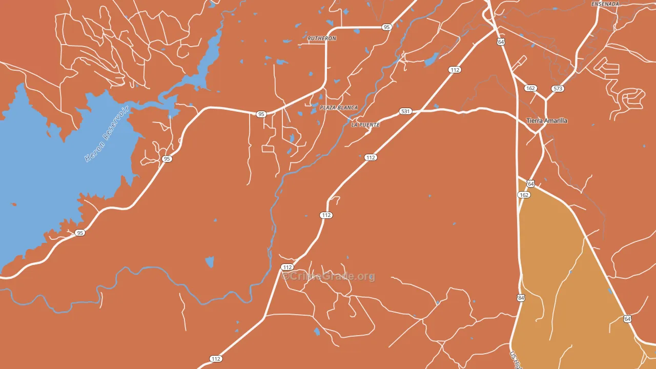 La Puente, NM Map of Burglary Rates