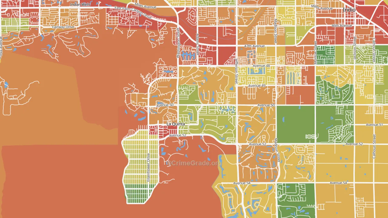 La Quinta, CA Map of Burglary Rates