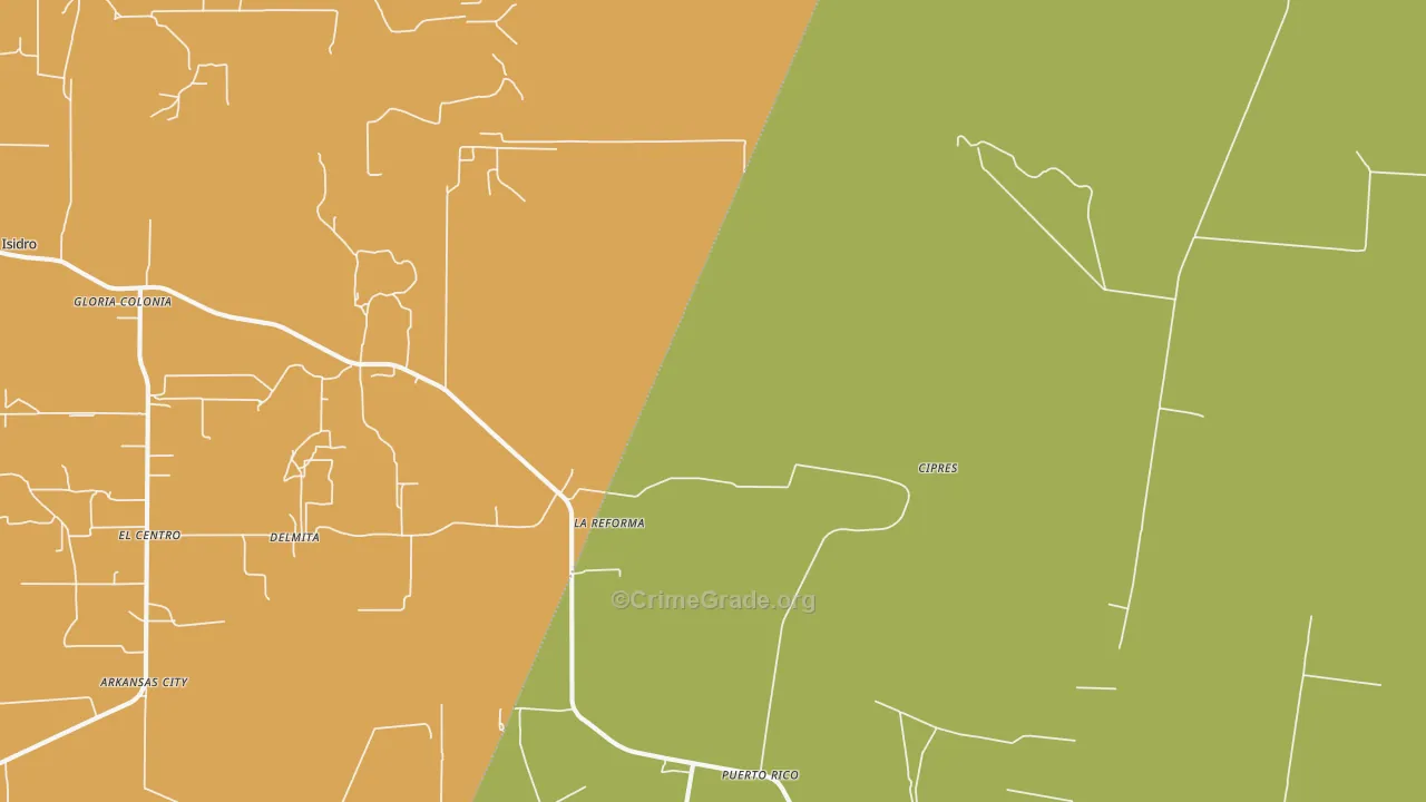 La Reforma, TX Map of Burglary Rates